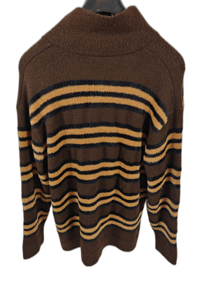 Men’s Zara Striped Polo Sweater Brown XL