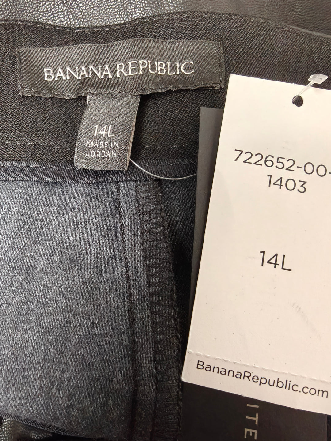 Womens Banana Republic Faux Leather Pants Black Size 14L NWT