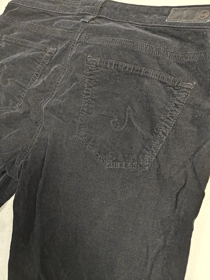 Women AG Adriano Goldschmied Legging Ankle Corduroy Black Size 28R