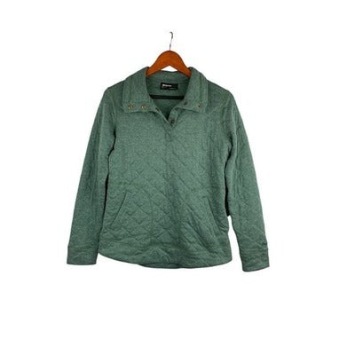 Women’s Marmot Green Quilted Pullover, Polyester Blend - Size S