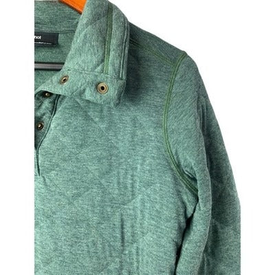 Women’s Marmot Green Quilted Pullover, Polyester Blend - Size S