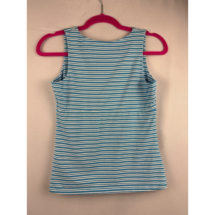 Lotus Soma Womens Sleeveless Striped Top Size 0 Blue & White Cotton Blend