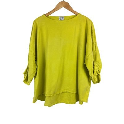 Oh My Gauze! Lime Green Womens Top Loose Fit