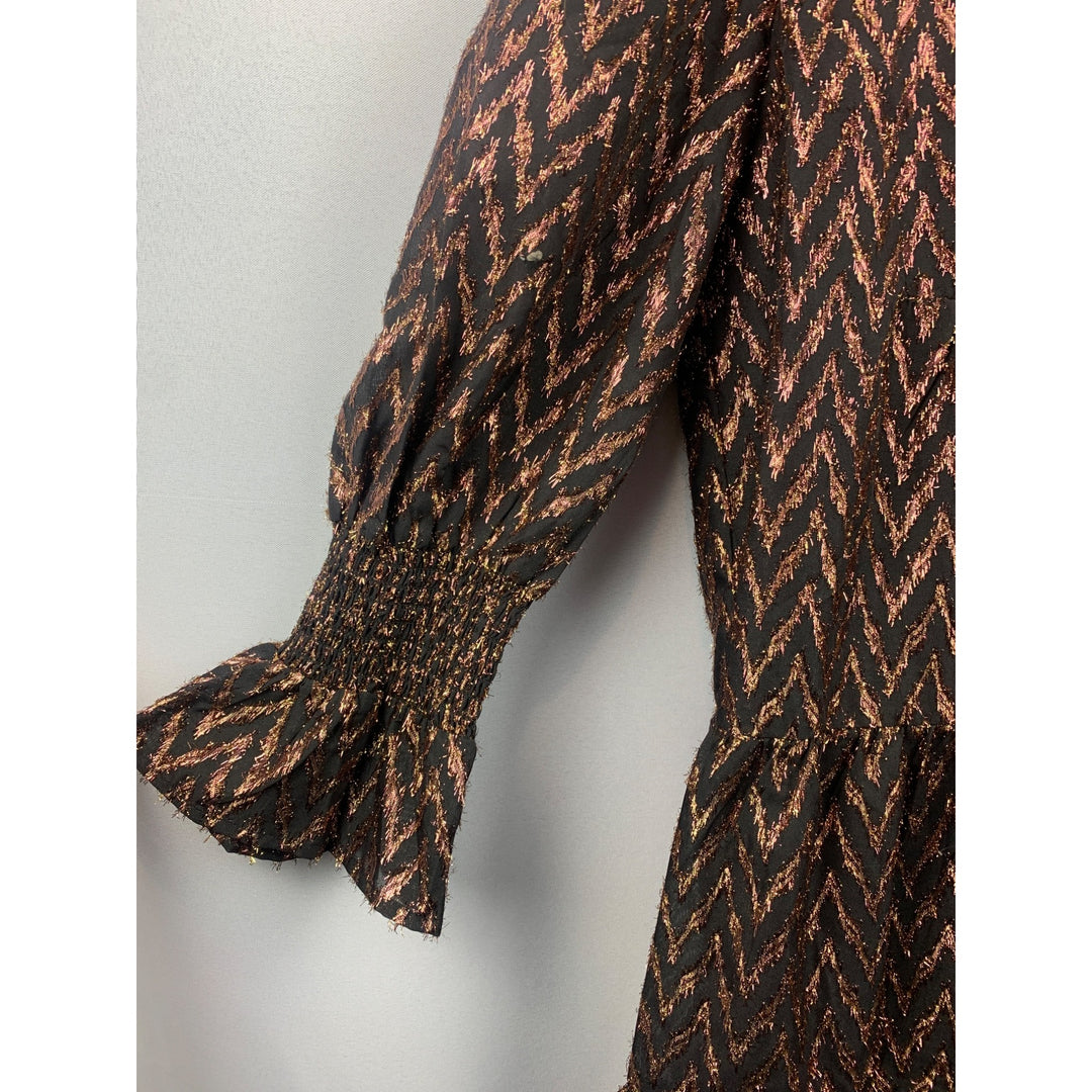 Women's Pomander Place Black Pattern Dress Size S