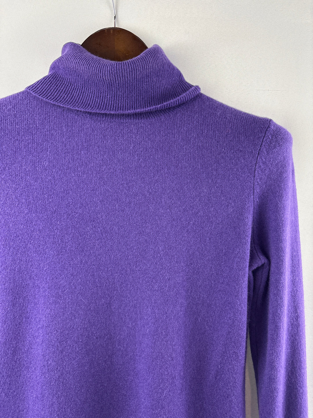 Women’s Alex Marie Small Purple Cashmere Turtleneck