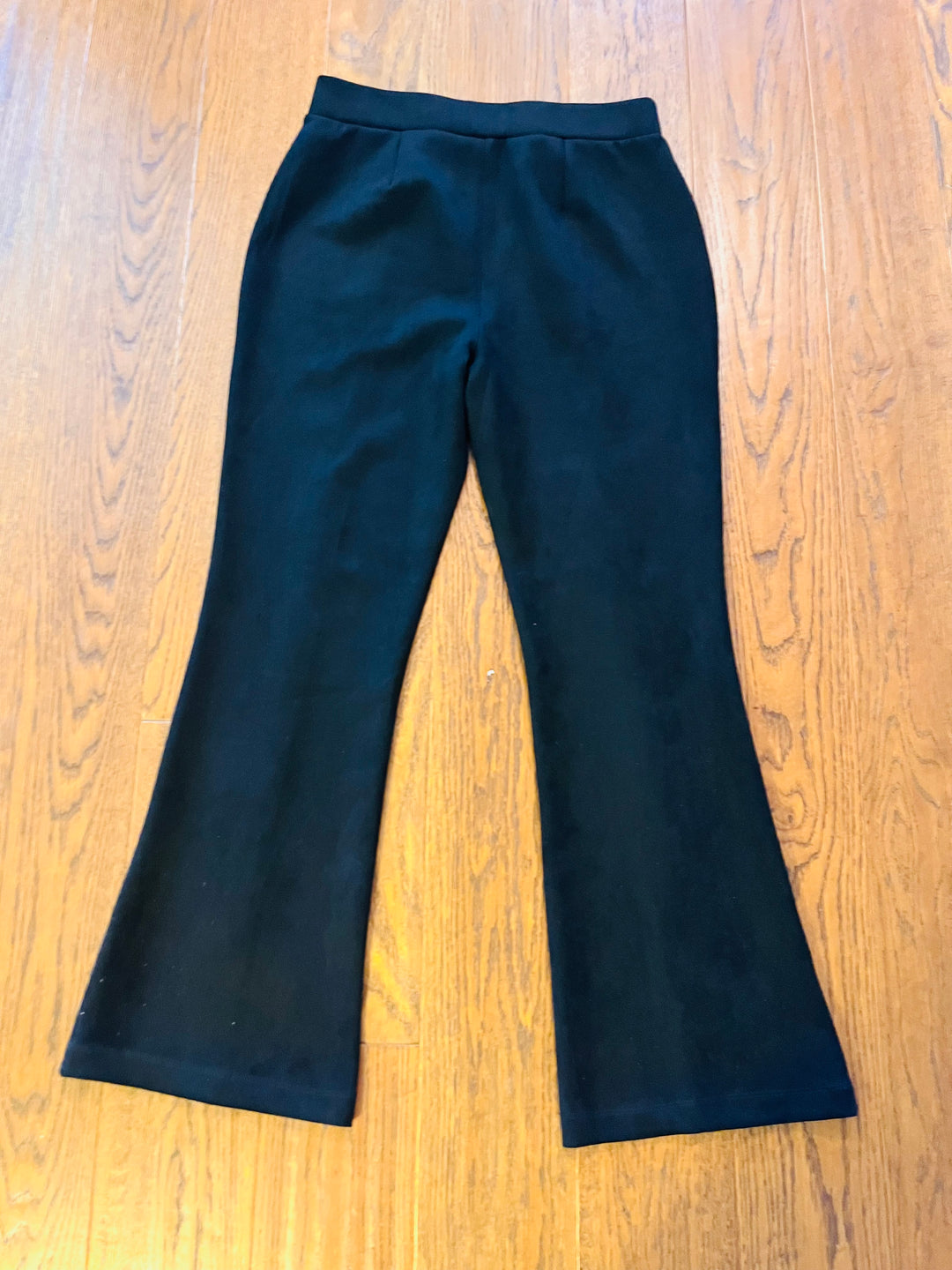 Matty M Women’s Black Pull-On Flare Pants Seam Front Stretch Dress Pants