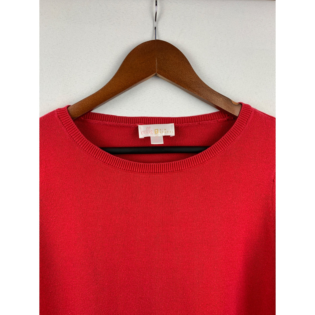 Belle By Kim Gravel Womens Red Sweater