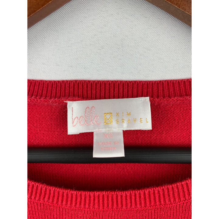 Belle By Kim Gravel Womens Red Sweater