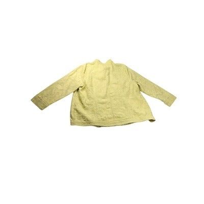 Women's Maggie Barnes Yellow Pattern Button Jacket - 1X