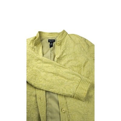 Women's Maggie Barnes Yellow Pattern Button Jacket - 1X