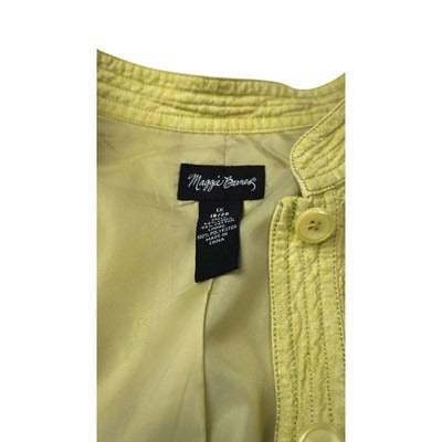 Women's Maggie Barnes Yellow Pattern Button Jacket - 1X