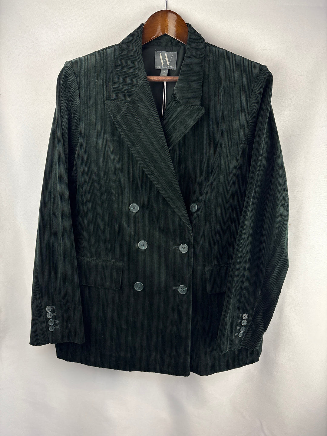 Women’s Worthington Size 16 Black Corduroy Skirt &amp; Blazer Set