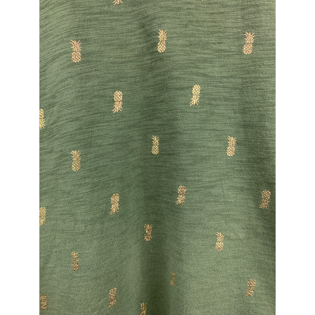 Old Navy Sleeveless XS Tank Top In Olive Green With Gold Pineapples