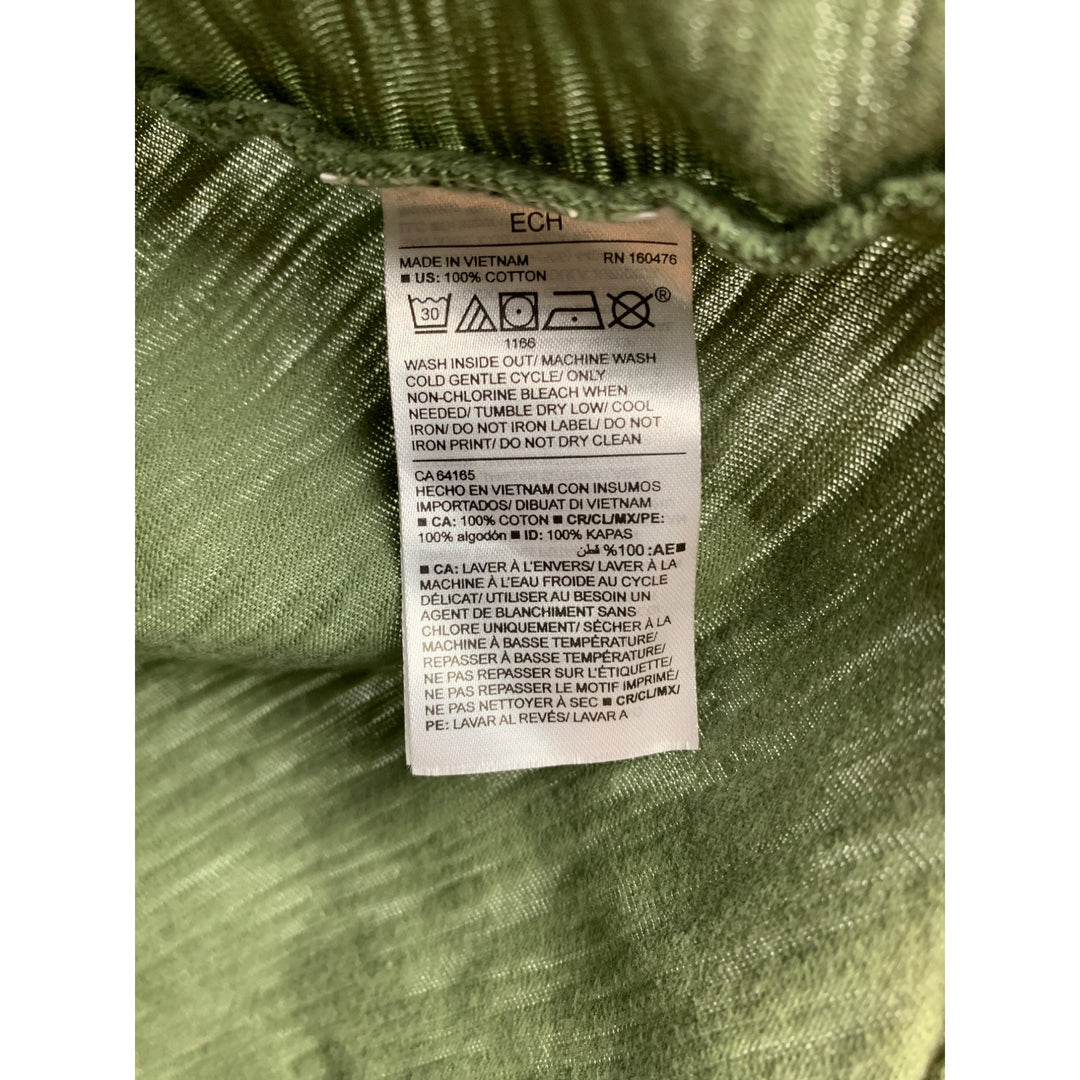 Old Navy Sleeveless XS Tank Top In Olive Green With Gold Pineapples