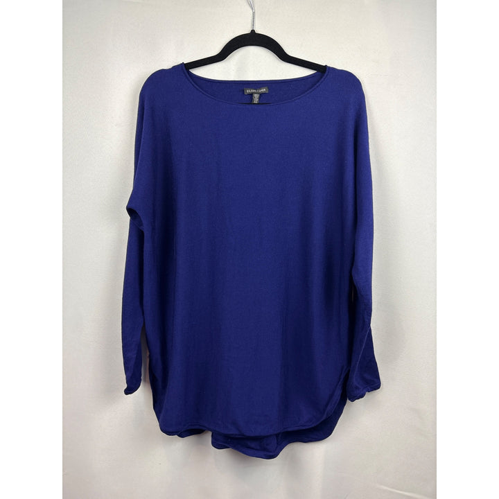 Women’s Eileen Fisher Size Large Royal Blue Long Sleeve Wool Shirt