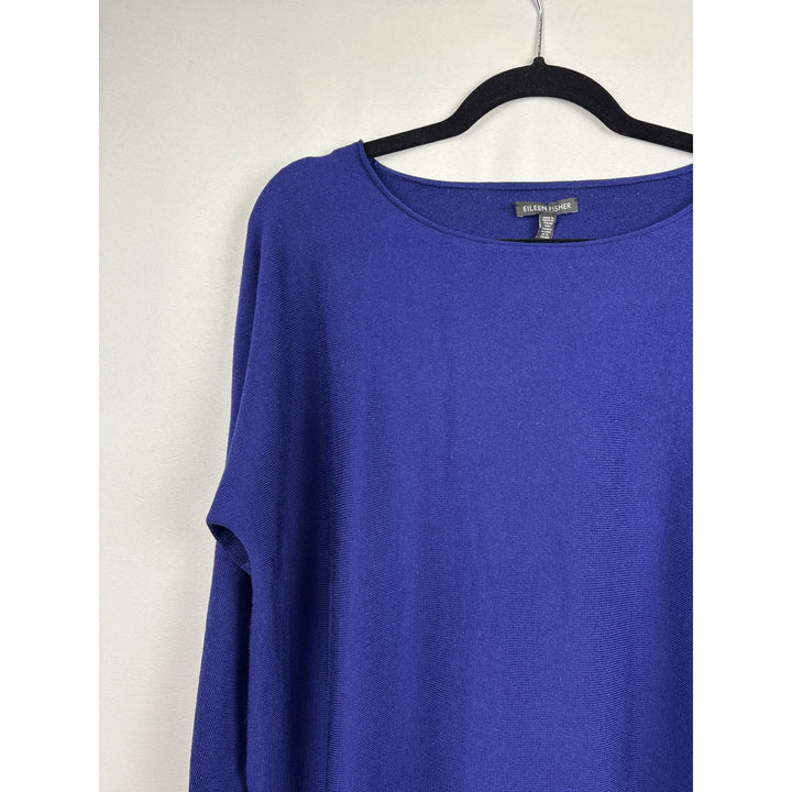 Women’s Eileen Fisher Size Large Royal Blue Long Sleeve Wool Shirt
