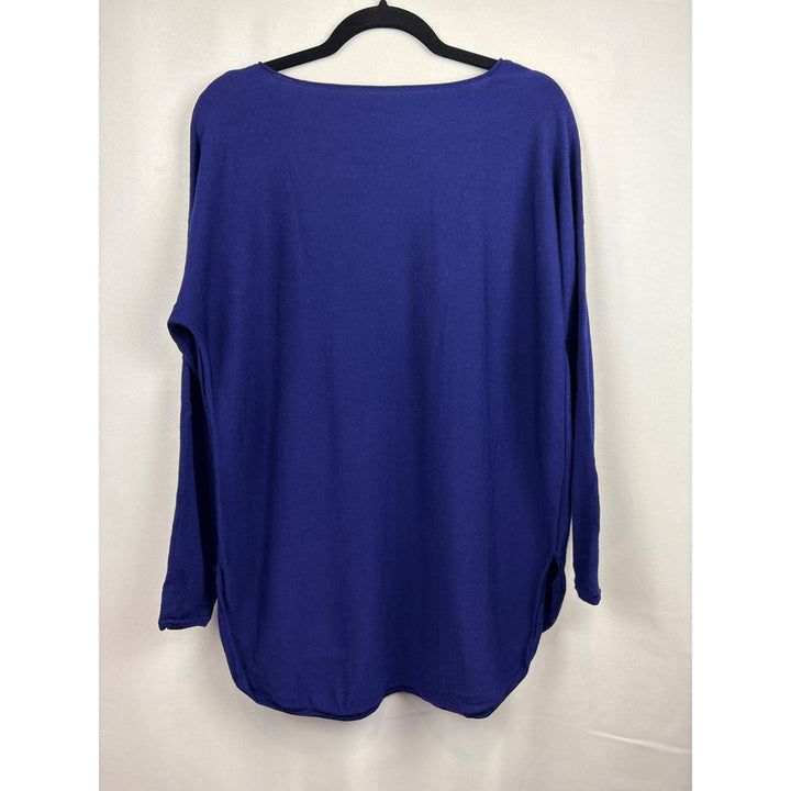 Women’s Eileen Fisher Size Large Royal Blue Long Sleeve Wool Shirt