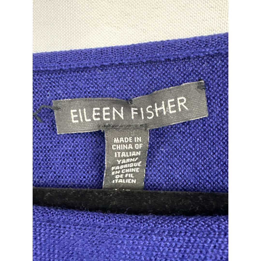 Women’s Eileen Fisher Size Large Royal Blue Long Sleeve Wool Shirt