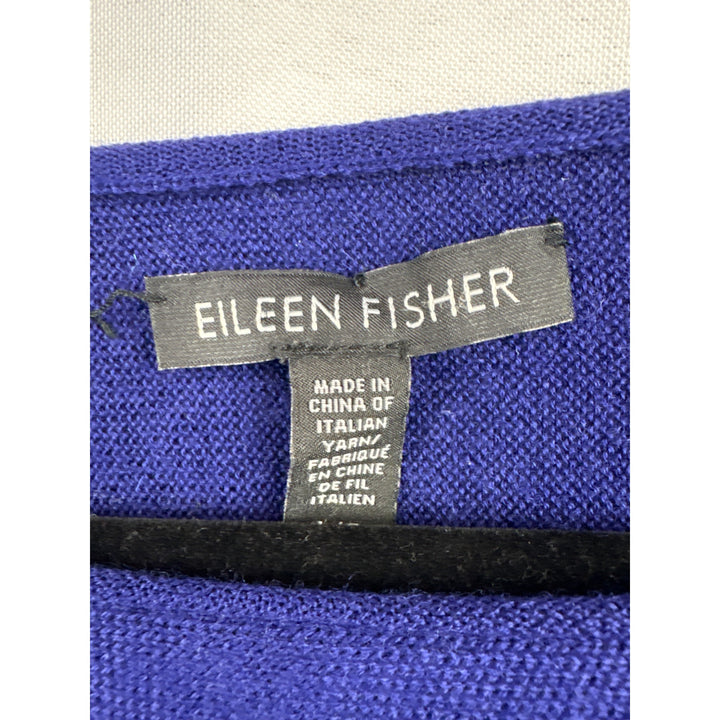 Women’s Eileen Fisher Size Large Royal Blue Long Sleeve Wool Shirt