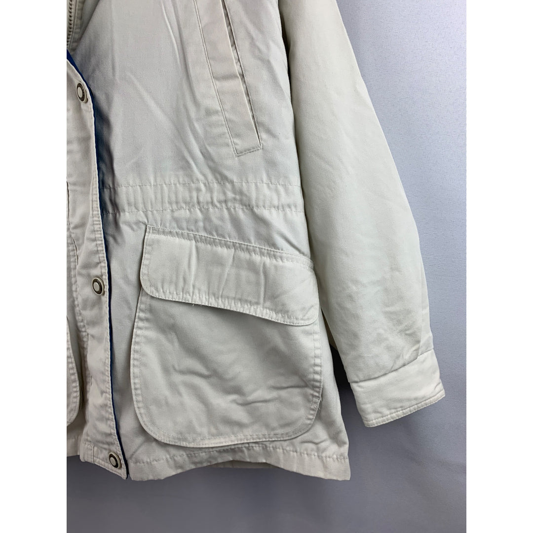 Pacific Trail Womens Vintage Beige & Blue Hooded Jacket S