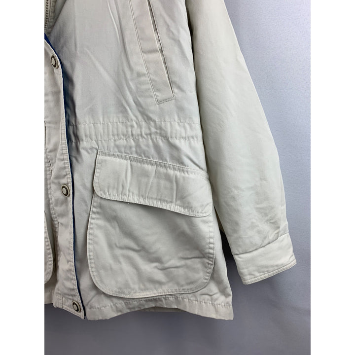 Pacific Trail Womens Vintage Beige & Blue Hooded Jacket S