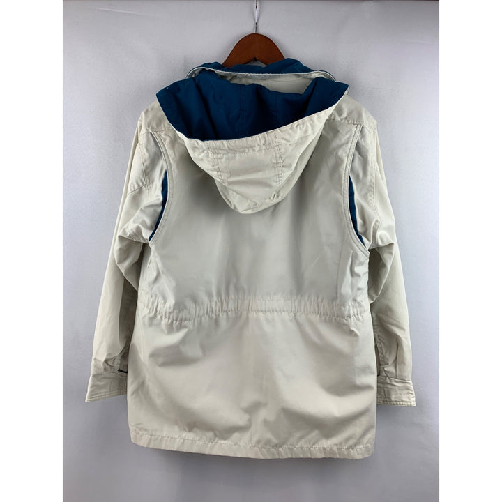 Pacific Trail Womens Vintage Beige & Blue Hooded Jacket S