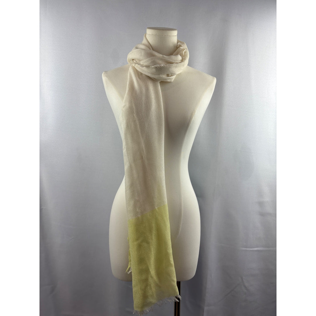 Colorblock Soft Cashmere-Blend Scarf With Fringe Edges