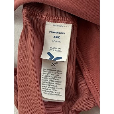 Women’s Old Navy Terracotta Active Zip up Bra Sz 34C