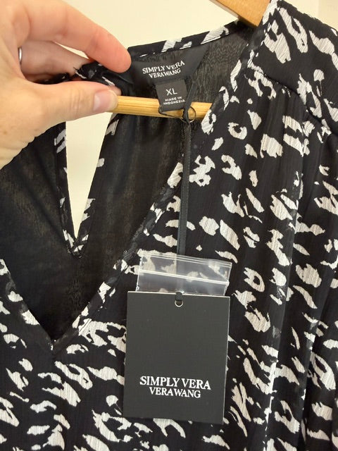 Simply Vera Vera Wang Animal Print Ruffle Sleeveless Dress XL NWT