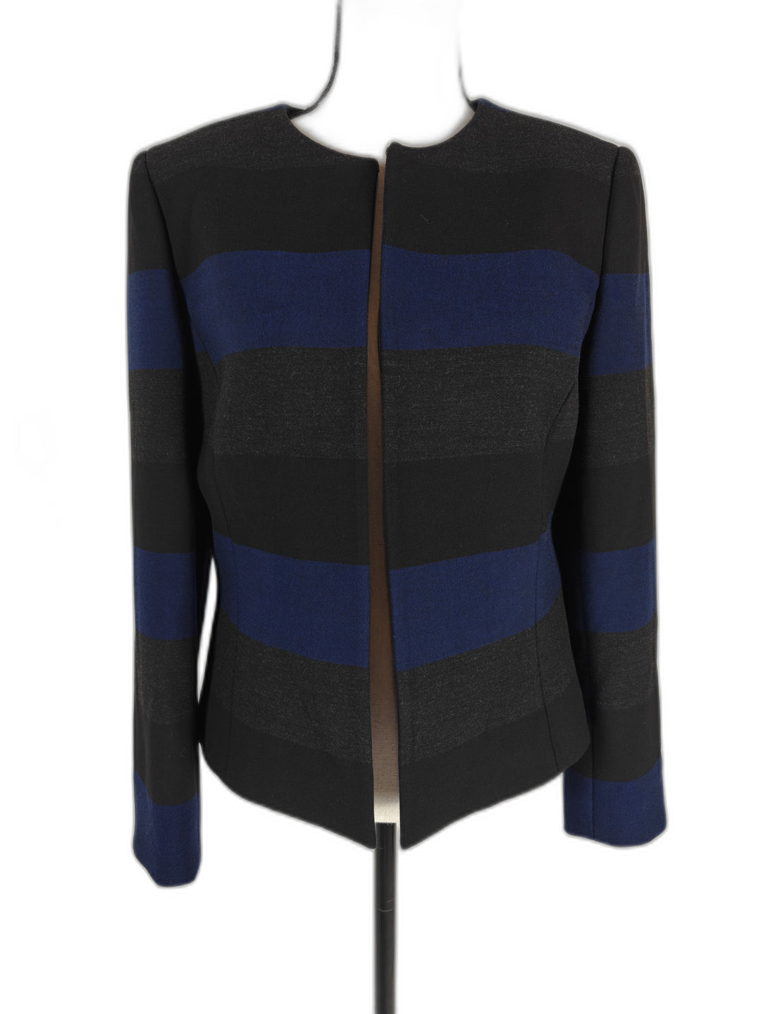Womens Tahari Arthur S Levine Blazer Black Blue Size 4P