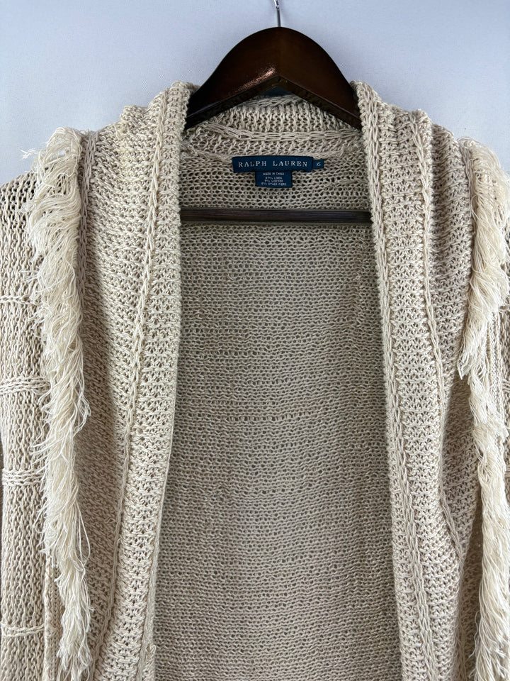 Women’s Vintage Ralph Lauren XS Tan Fringe Cardigan