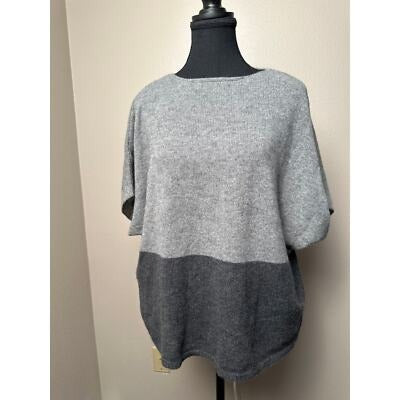Women's Riviera Cashmere Gray/Gray Short Sleeve Sweater SZ SM