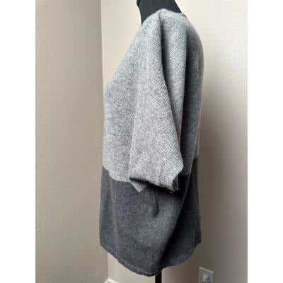 Women's Riviera Cashmere Gray/Gray Short Sleeve Sweater SZ SM