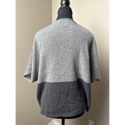 Women's Riviera Cashmere Gray/Gray Short Sleeve Sweater SZ SM