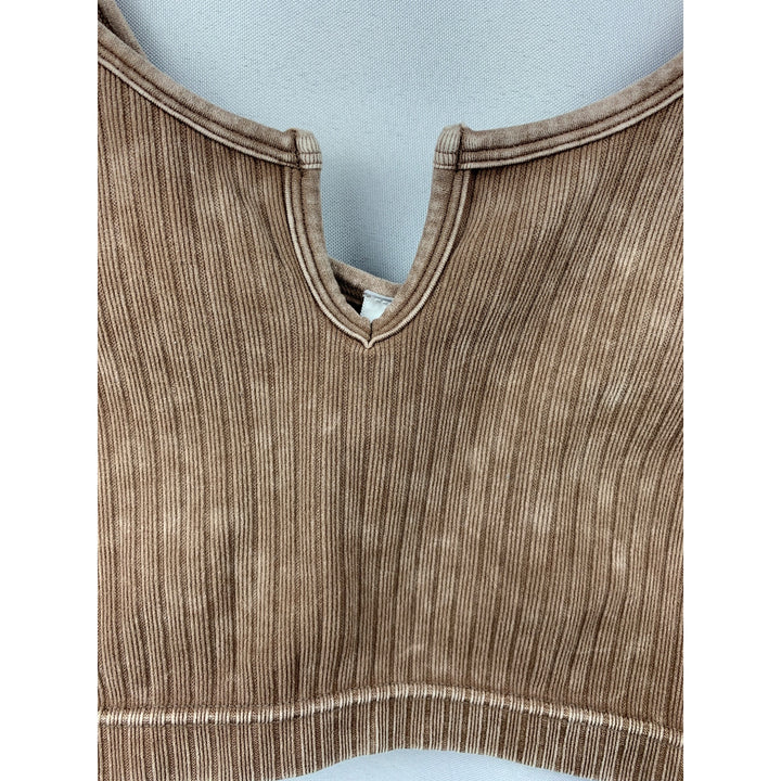 Women’s Zenana Brown Acid Washed Bra Size S/M