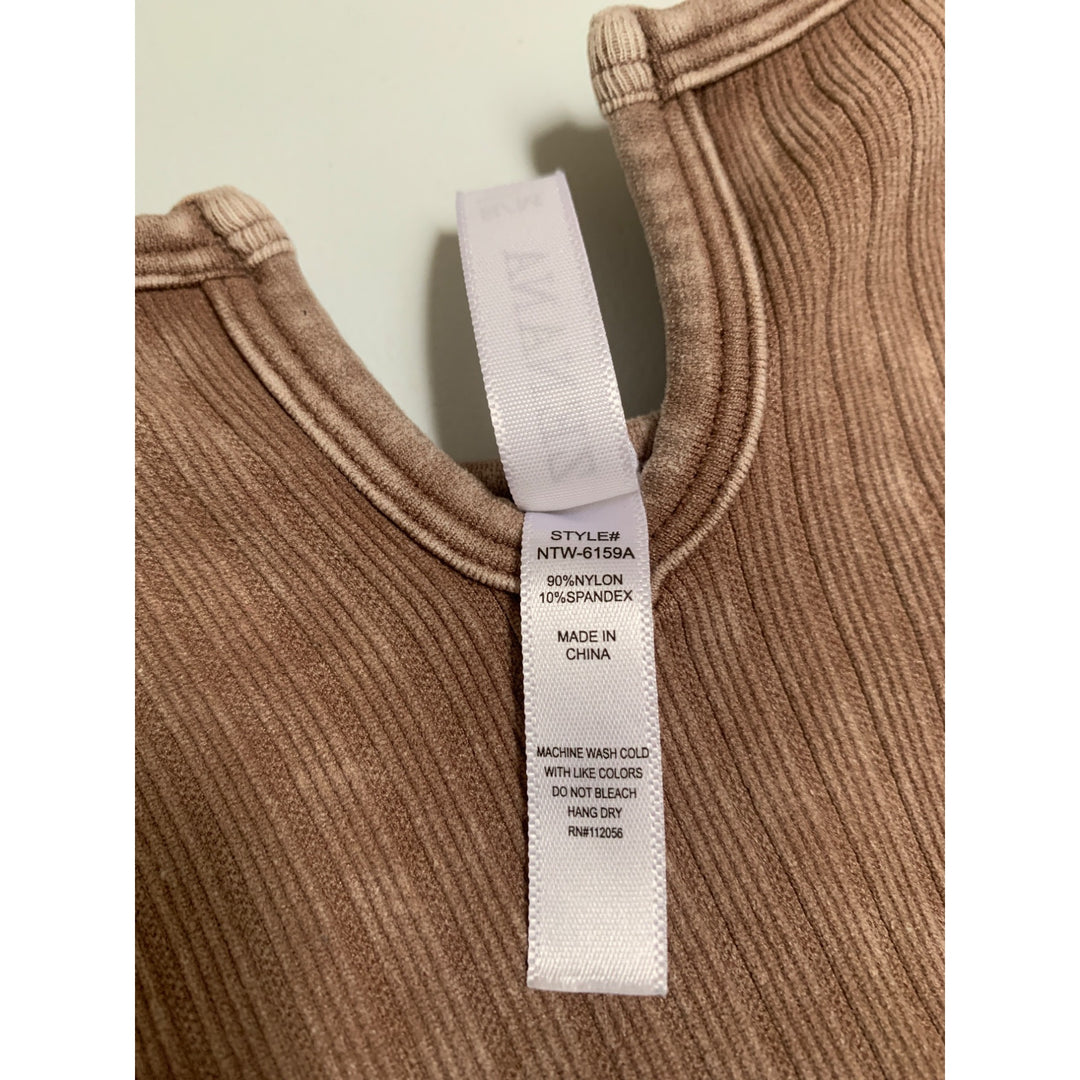 Women’s Zenana Brown Acid Washed Bra Size S/M