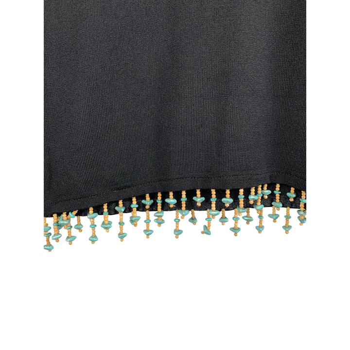 Joseph A. Womens Black Sleeveless Beaded Trim Knit Top L