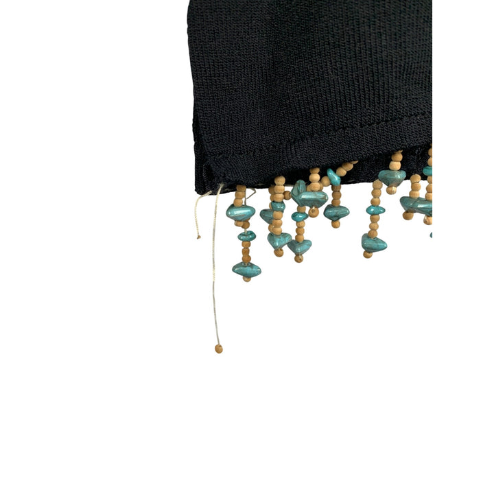 Joseph A. Womens Black Sleeveless Beaded Trim Knit Top L