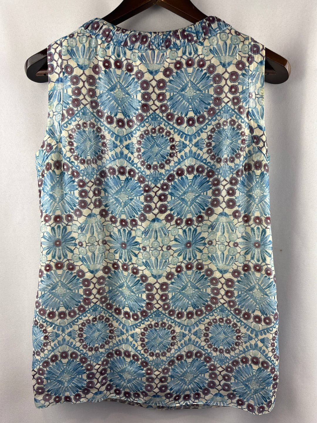 Women’s Tory Burch Blue Daisy Pattern Tank Size 8
