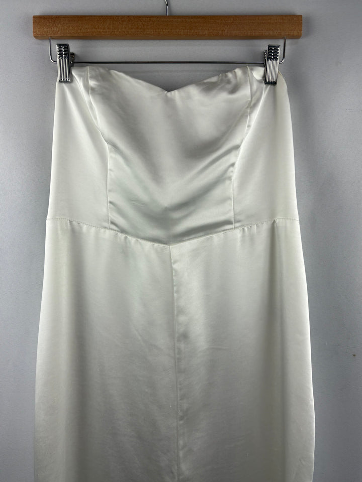 Women’s Lulus Large White Satin Sleeveless Formal Dress
