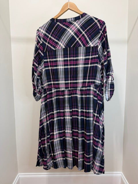 Torrid Plaid Mini Challis Button‑Front Shirt Dress Sz1X(14–16) NWT