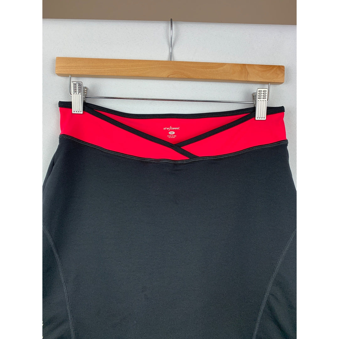 Women’s She Beest Black Hot Pink Bike Skorts Size M