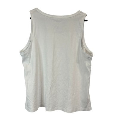 Isaac Mizrahi Live Essentials Womens White Cotton Tank Top XL
