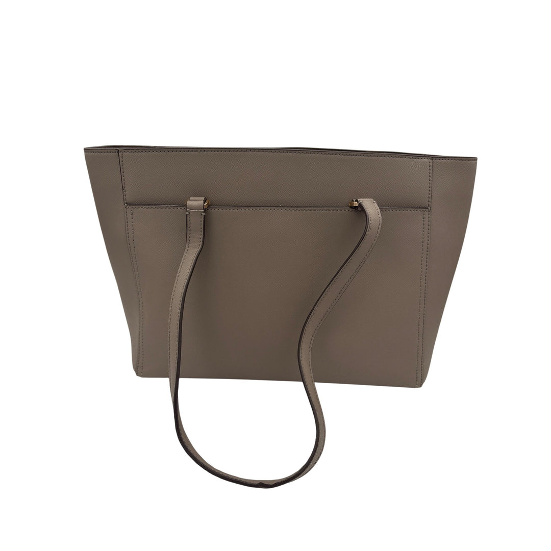 Tory Burch Perry Triple-Compartment Tote Bag Gray Leather