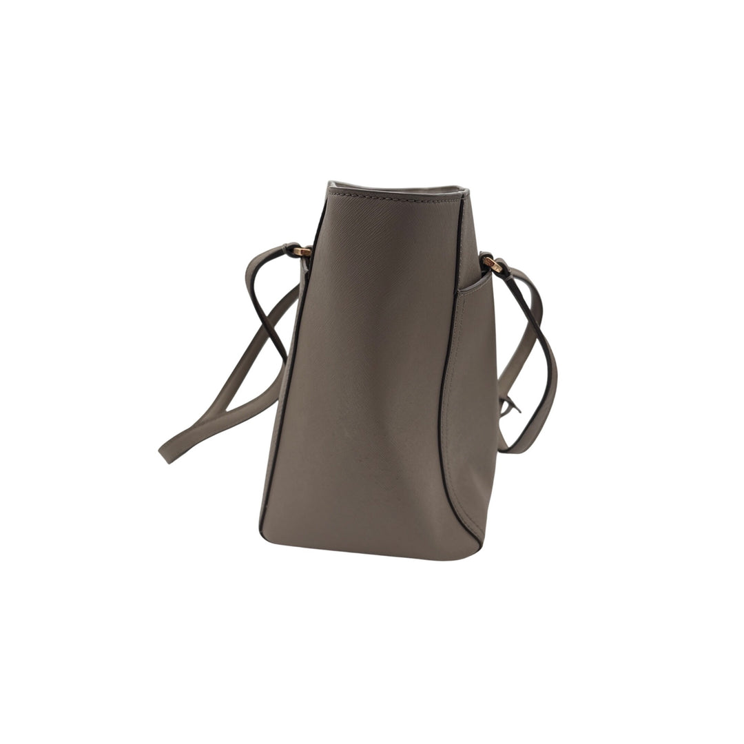Tory Burch Perry Triple-Compartment Tote Bag Gray Leather