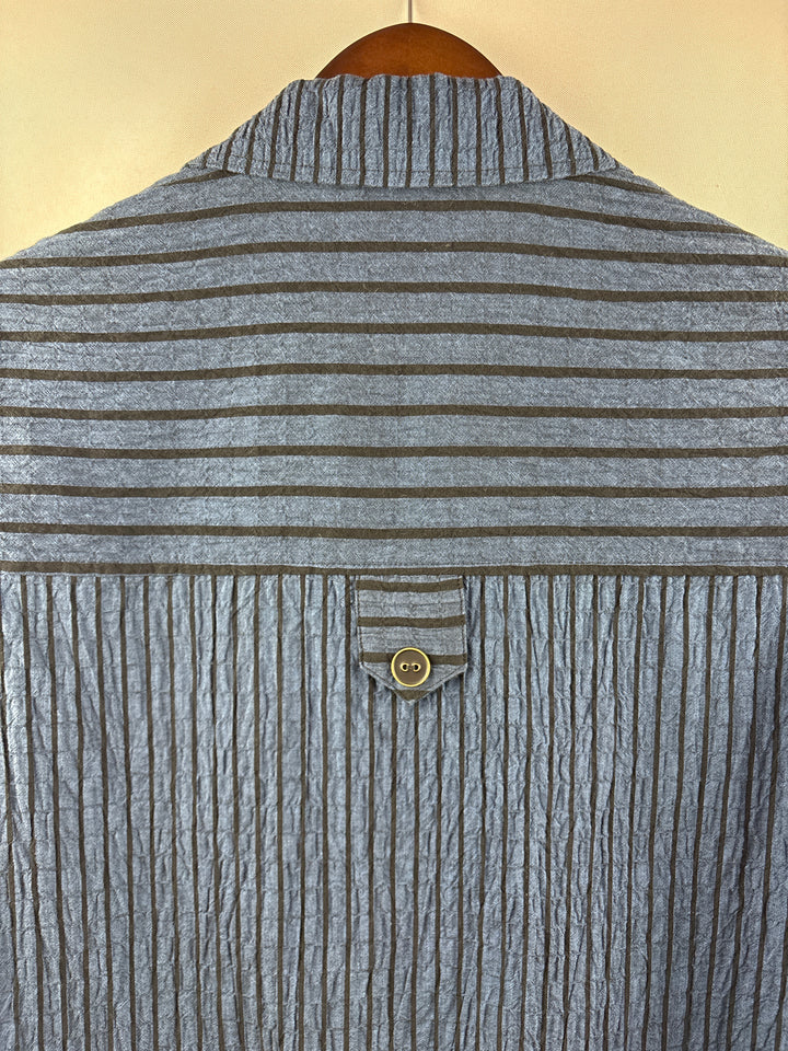 Women’s Habitat XS Dark Blue &amp; Black Striped Button Up