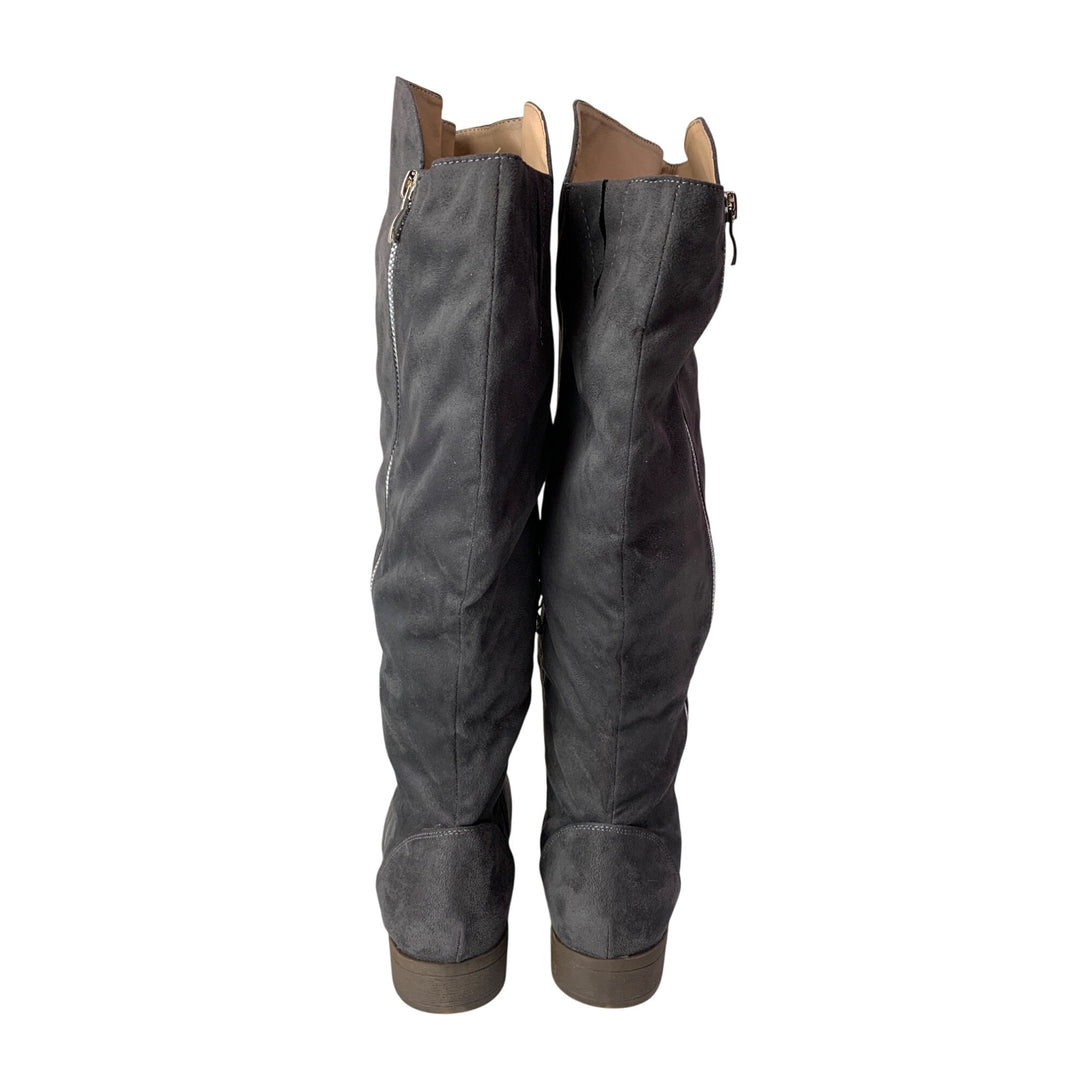Women’s JG Brown Gray Low Heel Knee High Boot Size 10