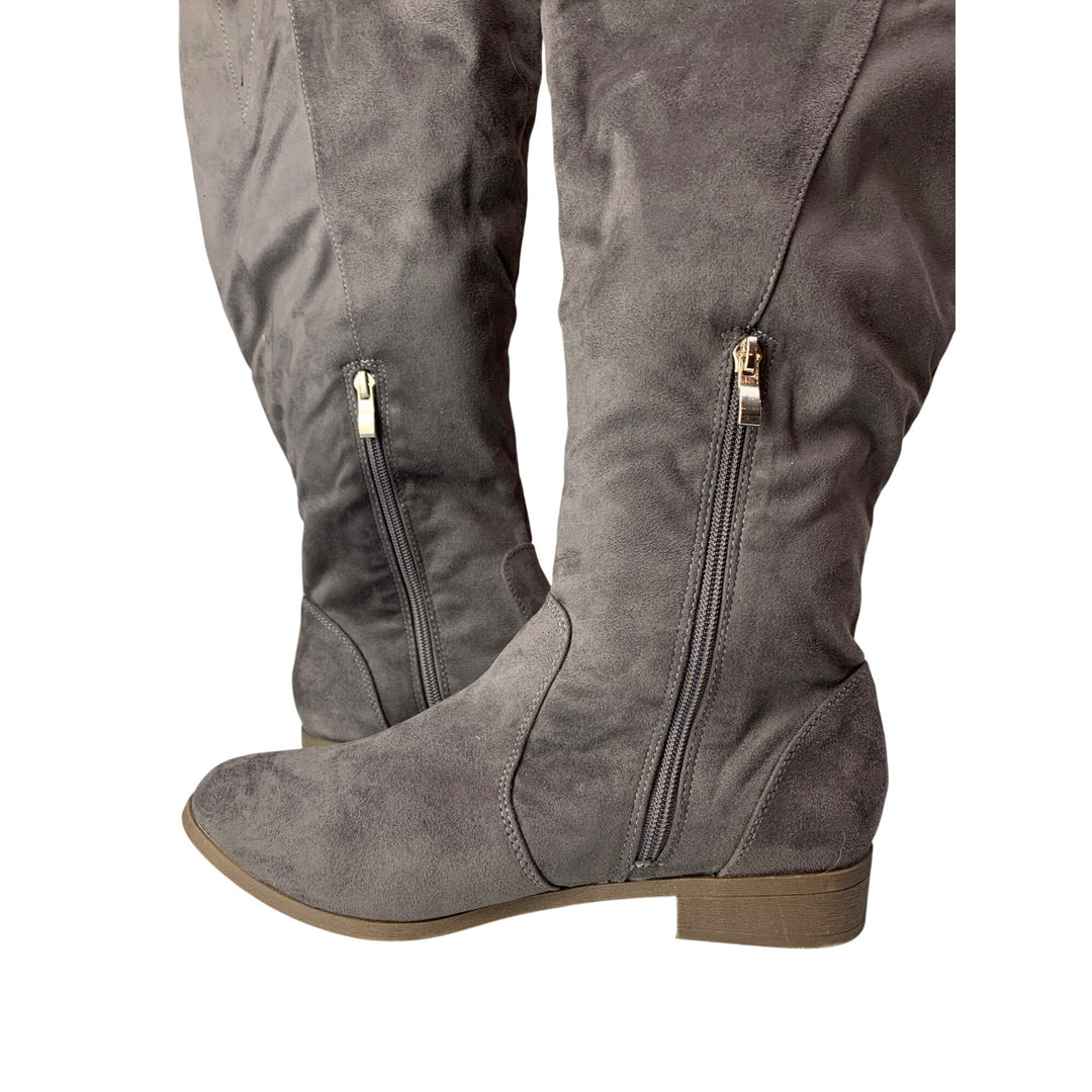 Women’s JG Brown Gray Low Heel Knee High Boot Size 10