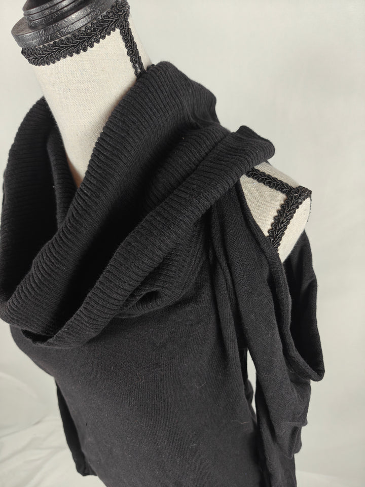 Women’s Michael Kors Cold Shoulder Cowl Neck Sweater Black Size Medium