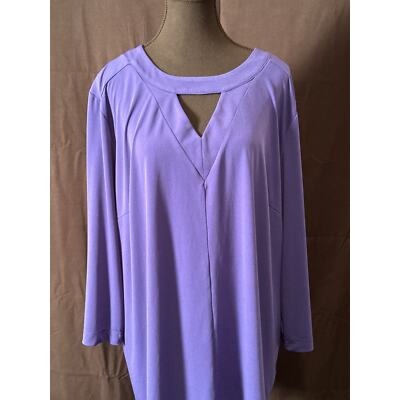 Plus size Simomton Says 3X Royal Blue blouse with peekaboo neckline